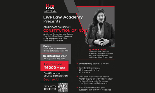 LiveLaw Academys Certificate Course On Constitution By Adv. Avani Bansal