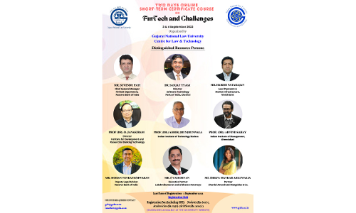 GNLU: Certificate Course On Fin Tech And Challenges [3rd & 4th September 2022]
