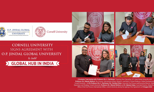 Cornell University Signs Agreement With O.P. Jindal Global University To Build Global Hub In India Cornell University Signs Agreement With O.P. Jindal Global University To Build Global Hub In India