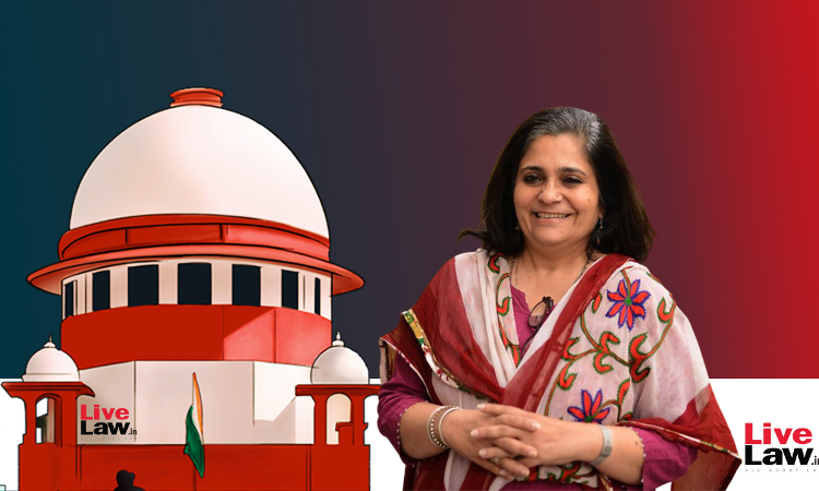 Supreme Court Grants Interim Protection To Teesta Setalvad For 7 Days ; Stays HC Order After Special Night Sitting Supreme Court Grants Interim Protection To Teesta Setalvad For 7 Days ; Stays HC Order After Special Night Sitting