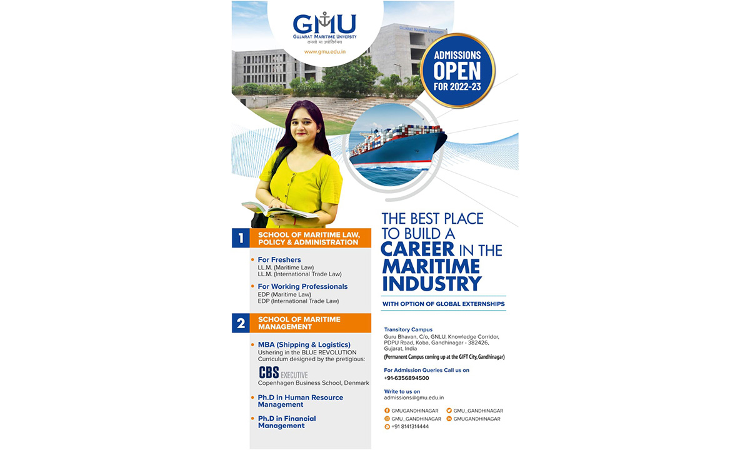 Gujarat Maritime University: Admission Notification 2022 [Last Date 31.08.2022]