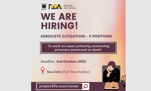 Associate (Litigation) Vacancy At National Law University, Delhi [Project 39A, Apply Now]