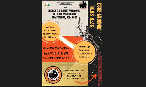 Justice G.D. Kamat Memorial National Moot Court Competition, Goa, 2023