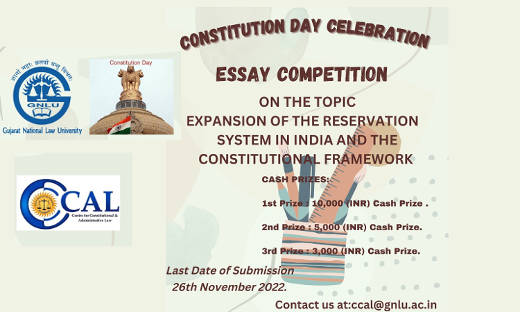 GNLU: Essay Competition On Constitution Day [26th November 2022]