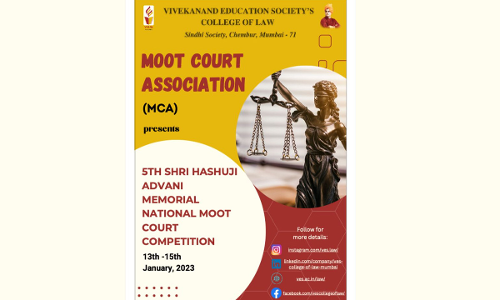 Shri. Hashuji Advani Memorial 5th National Moot Court Competition, 2022- 2023 [Register By 25th December]