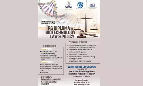 GNLU: PG Diploma In Biotechnology: Law And Policy GNLU: PG Diploma In Biotechnology: Law And Policy