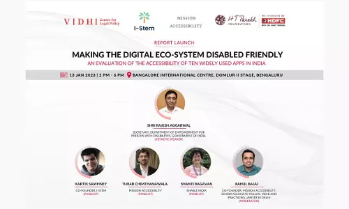 VIDHI: Report Launch On Making The Digital Eco-System Disabled Friendly: An Evaluation Of The Accessibility Of Ten Widely Used Apps In India [13th January]
