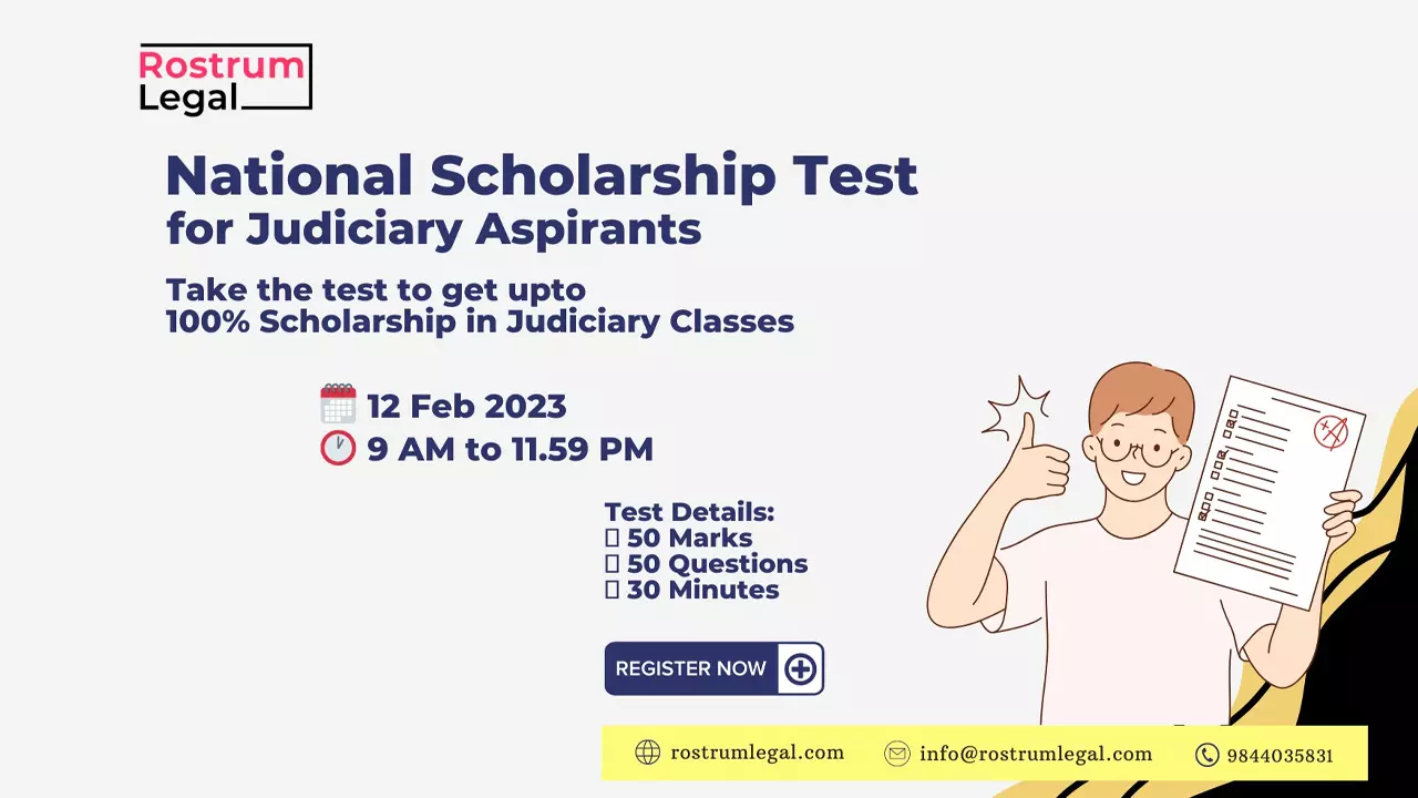 RostrumLegal Announces National Scholarship Test For Judiciary Aspirants RostrumLegal Announces National Scholarship Test For Judiciary Aspirants