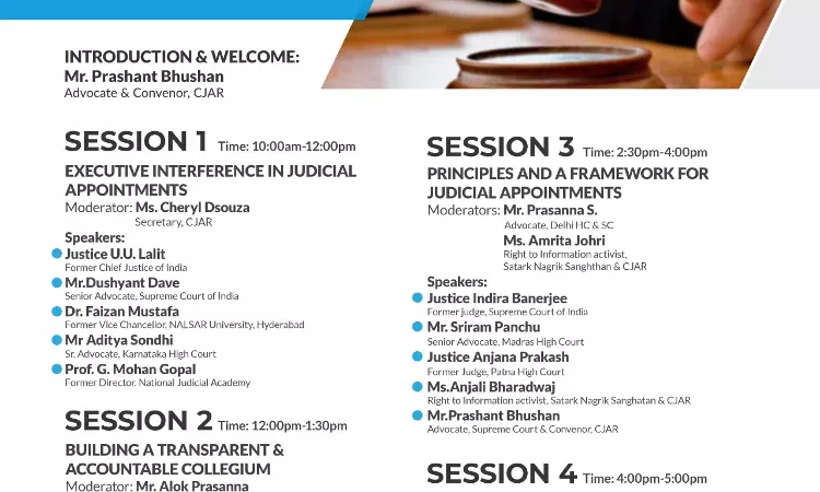CJAR & LiveLaw Seminar On Judicial Appointments And Reforms- TOMORROW AT 10 AM CJAR & LiveLaw Seminar On Judicial Appointments And Reforms- TOMORROW AT 10 AM