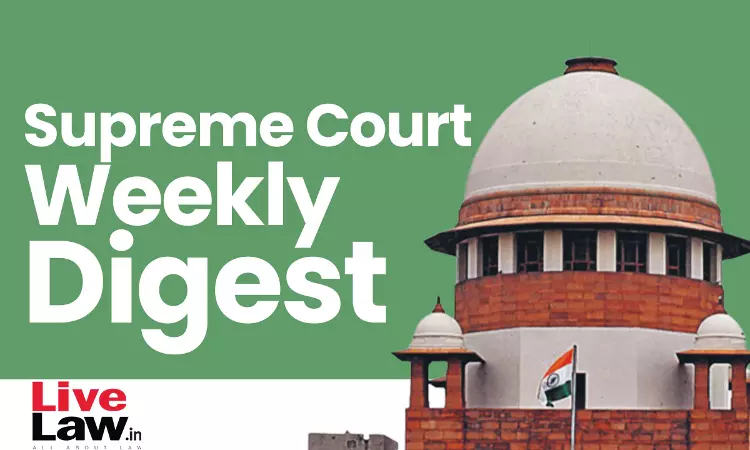 Supreme Court Weekly Roundup (25th Sep- 1st Oct,2023)