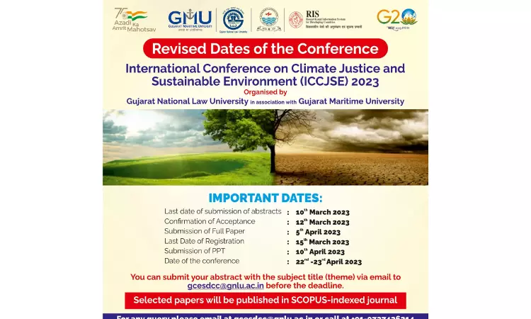 GMU: International Conference On Climate Justice And Sustainable Environment (ICCJSE) 2023 [Revised Dates Of The Conference]