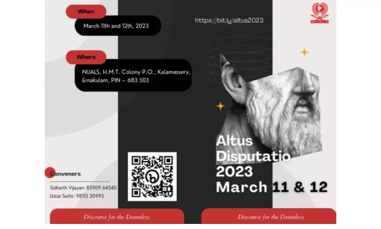NUALS Kochi: Xth edition of Altus Disputatio [10th-12th March]