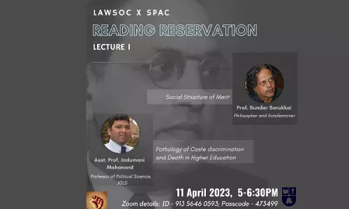 NLSIU: Lecture Series On ‘Reading Reservation’ NLSIU: Lecture Series On ‘Reading Reservation’