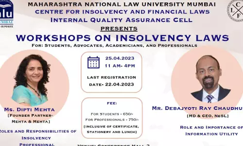 MNLU Mumbai: Workshop On Insolvency Laws [April 25th]