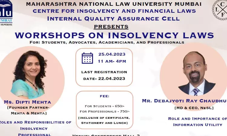 MNLU Mumbai: Workshop On Insolvency Laws [April 25th]