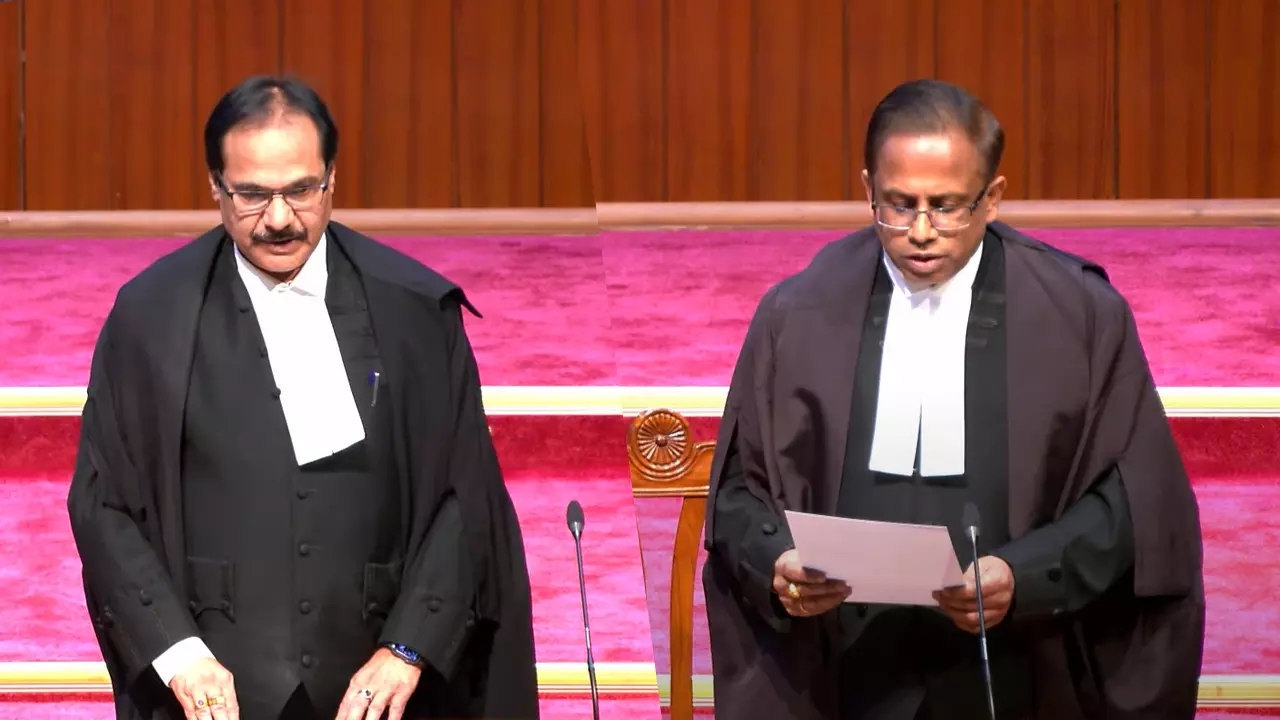 Justice Prashant Kumar Mishra & KV Viswanathan Take Oath As Supreme Court Judges Justice Prashant Kumar Mishra & KV Viswanathan Take Oath As Supreme Court Judges