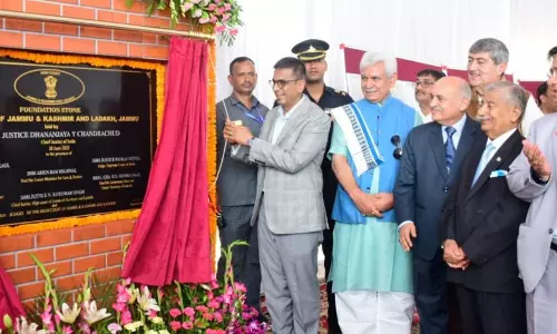 CJI DY Chandrachud Lays Foundation Stone Of New High Court Complex In Jammu, Launches E-Initiatives CJI DY Chandrachud Lays Foundation Stone Of New High Court Complex In Jammu, Launches E-Initiatives