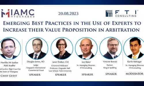 IAMC - FTI Conference On Emerging Best Practices In The Use Of Experts To Increase Their Value Proposition In Arbitration [August 20]