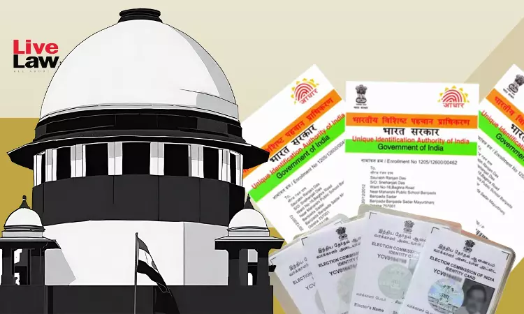 Aadhaar Number Not Mandatory For Electoral Rolls, Will Make Changes In Forms To Enrol New Voters: ECI Tells Supreme Court Aadhaar Number Not Mandatory For Electoral Rolls, Will Make Changes In Forms To Enrol New Voters: ECI Tells Supreme Court