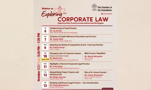 Chamber of Tax Consultants: Webinar Series On ‘Exploring Corporate Law: Opportunities, Practice Areas, And Success Strategies’