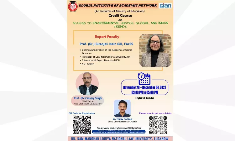 UGC-GIAN: Credit Course On Access To Environmental Justice: Global And Indian Trends