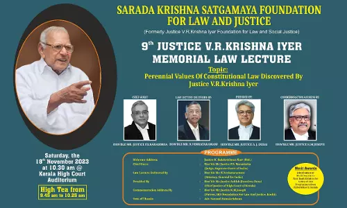 Attorney General, R.Venkataramani To Deliver The 9th Justice V.R.Krishna Iyer Memorial Law Lecture At Kochi [18th November]