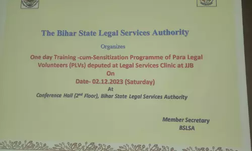 One-Day Training Cum Sensitization Program For Para Legal Volunteers Organised By BSLSA At Juvenile Justice Boards In Bihar