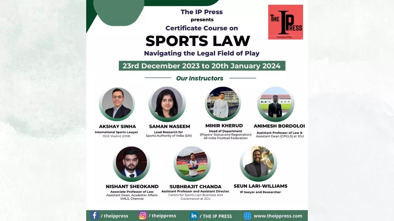 Register Now In The Certificate Courses On Sports Law And Contract Drafting By The IP Press Register Now In The Certificate Courses On Sports Law And Contract Drafting By The IP Press