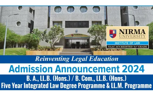 Institute of Law, Nirma University: Admission Announcement 2024 Institute of Law, Nirma University: Admission Announcement 2024