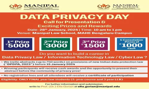 Manipal Law School: Law Students To Illuminate Data Privacy Day With Insights On Indias Data Protection Laws