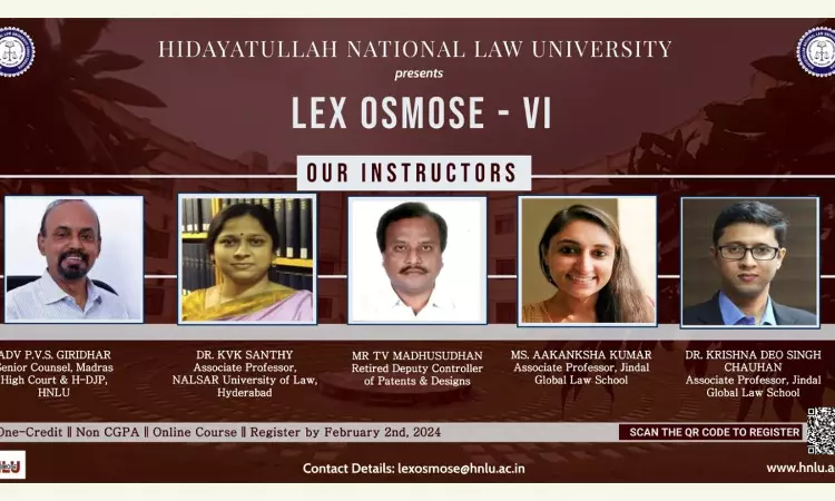 Call For Registration: HNLU Launches Sixth Edition Of LEX OSMOSE Courses [Register By 2nd February]