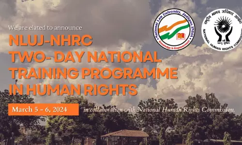 NLUJ-NHRC Two Day National Training Programme In Gender Rights, Digital Rights, And Disability Rights [5th- 6th March]