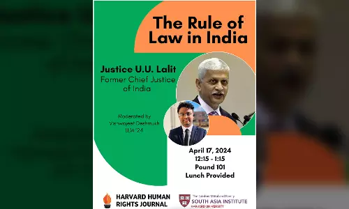 Former CJI, Justice UU Lalit To Speak On The Rule Of Law In India Organized By Harvard Human Rights Journal And Lakshmi Mittal And Family South Asia Institute