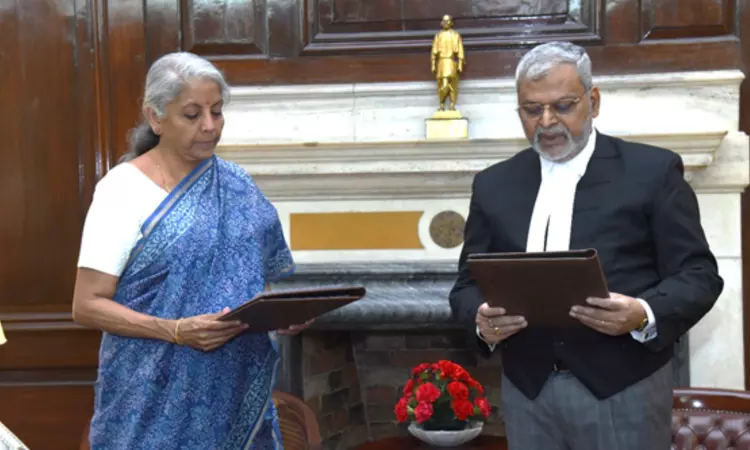 Union Finance Minister Administers Oath Of Office To Justice (Retd.) Sanjaya Kumar Mishra As First President Of GSTAT in New Delhi Union Finance Minister Administers Oath Of Office To Justice (Retd.) Sanjaya Kumar Mishra As First President Of GSTAT in New Delhi