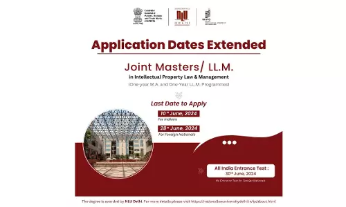 Deadline Extended! Apply Now For The WIPO-NLUD-IPO Joint Masters/LL.M. At NLU Delhi Deadline Extended! Apply Now For The WIPO-NLUD-IPO Joint Masters/LL.M. At NLU Delhi