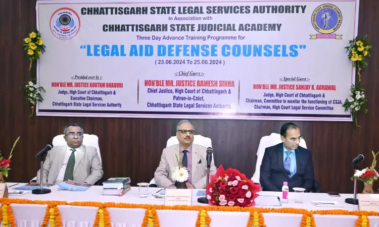 Chhattisgarh HC Chief Justice Inaugurates 3-Day Advance Training Programme For Legal Aid Defense Counsels Chhattisgarh HC Chief Justice Inaugurates 3-Day Advance Training Programme For Legal Aid Defense Counsels