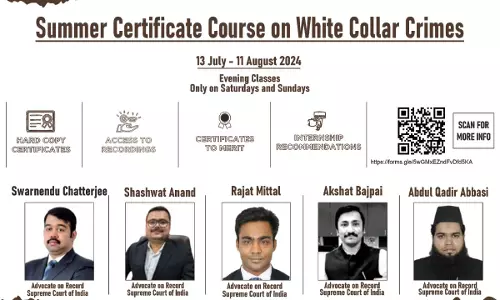 [Advt.] Lex Pacto: Summer Certificate Course On White Collar Crime