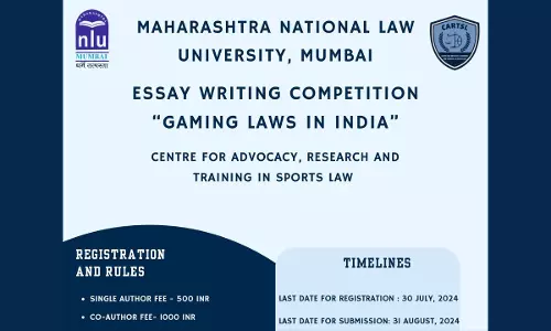 MNLU Mumbai: Essay Writing Competition On Gaming Laws In India MNLU Mumbai: Essay Writing Competition On Gaming Laws In India