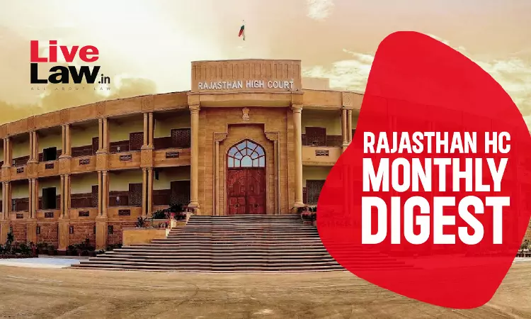 Rajasthan High Court Monthly Digest: April 2026 [Citations 119-160]