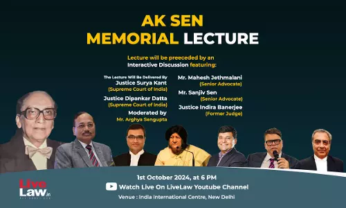 Justice Surya Kant To Deliver The Inaugural AK Sen Memorial Lecture [TODAY AT 6PM]