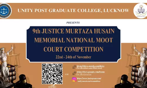 Unity Post Graduate College Lucknow: 9th Justice Murtaza Husain Memorial National Moot Court Competition, 2024 [Cash Prizes Worth 50k][Register By 30th Oct]