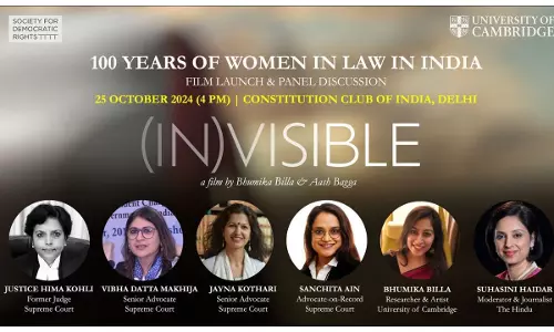 Celebrating 100 Years Of Women In Law In India: Film Launch & Panel Discussion [25th October]