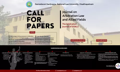 DSNLU: Journal On Arbitration Law And Allied Fields [Submission Deadline Extended to 26th December 2024]