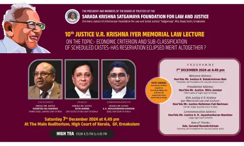TODAY AT 4.55 PM- Justice Rohinton Nariman To Deliver 10th Justice V.R. Krishna Iyer Memorial Lecture [Watch Live]
