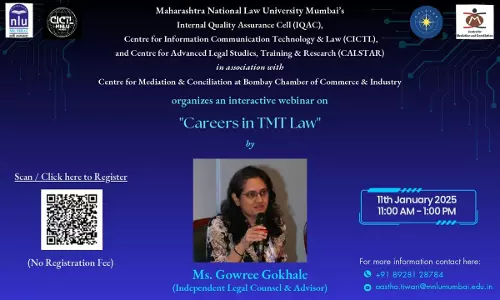 MNLU Mumbai: Interactive Webinar On Careers in TMT Law [11th January]
