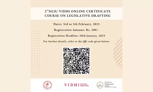 [Advt.] NLIU Bhopal: Certificate Course On Legislative Drafting In Collaboration With Vidhi Centre For Legal Policy