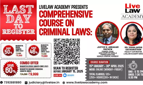 [LAST DAY TO REGISTER!] Master Course On BNSS And BNS By Justice Abraham Mathew And Vishalakshi With Upto 60% Discount Now