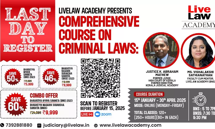 [LAST DAY TO REGISTER!] Master Course On BNSS And BNS By Justice Abraham Mathew And Vishalakshi With Upto 60% Discount Now