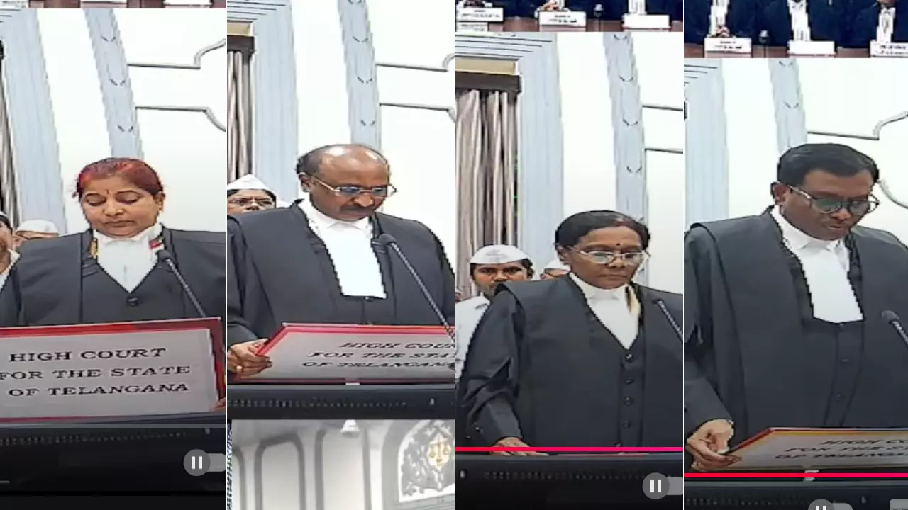 Four Judicial Officers Sworn In As Additional Judges Of Telangana High Court