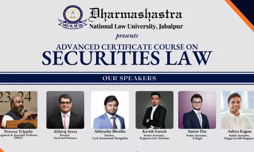 [Advt.] Advanced Certificate Course On Securities Law By Dharmashastra National Law University Jabalpur  [1st -16th March]